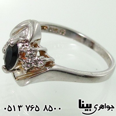 انگشتر یاقوت کبود و الماس زنانه طرح z