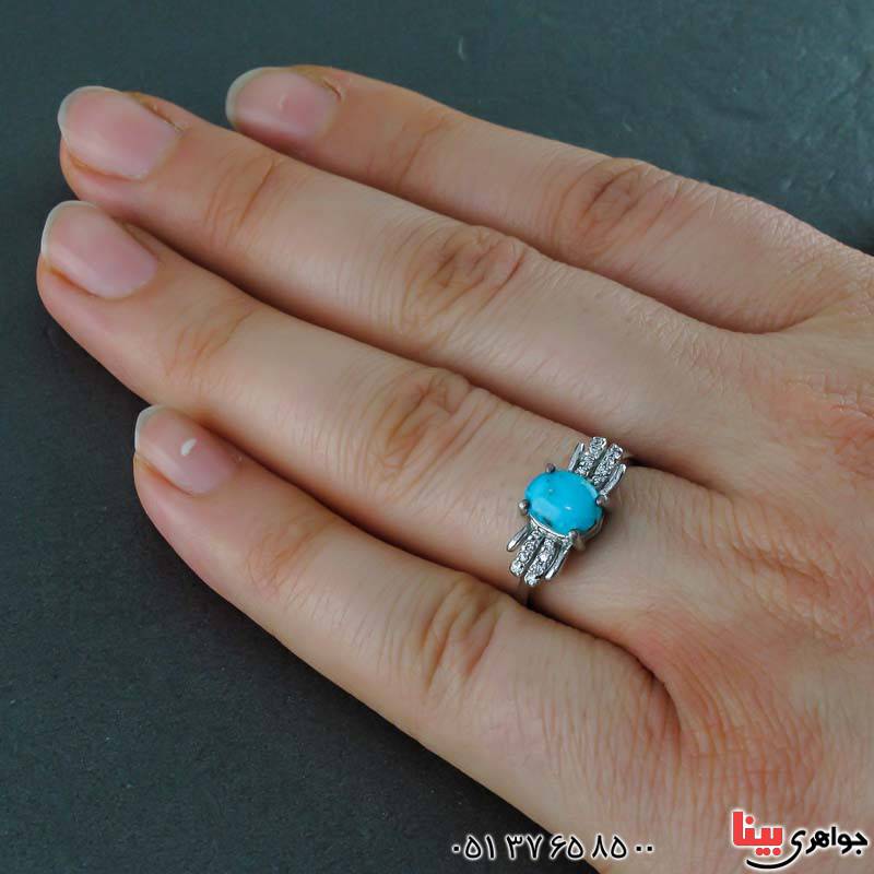 انگشتر فیروزه نیشابوری زنانه زیبا _کد:21405