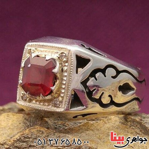 انگشتر یاقوت سرخ دور الماس بسیار عالی _کد:21426