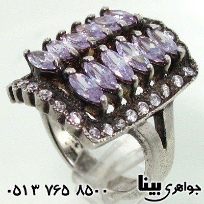 انگشتر آمتیست زنانه 12 نگین
