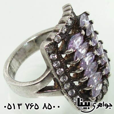 انگشتر آمتیست زنانه 12 نگین