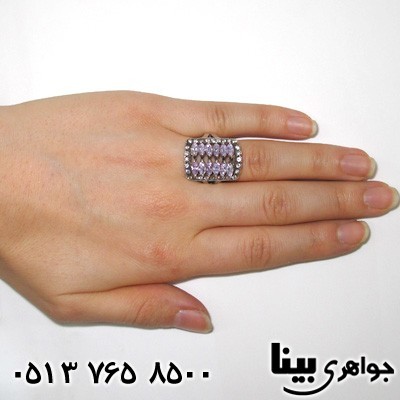 انگشتر آمتیست زنانه 12 نگین