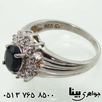 انگشتر یاقوت کبود زنانه گل