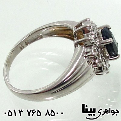 انگشتر یاقوت کبود زنانه گل