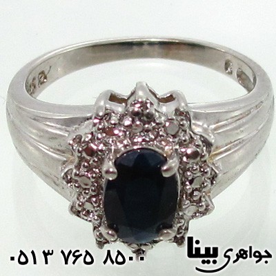 انگشتر یاقوت کبود زنانه گل