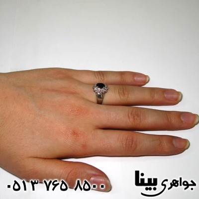 انگشتر یاقوت کبود زنانه گل