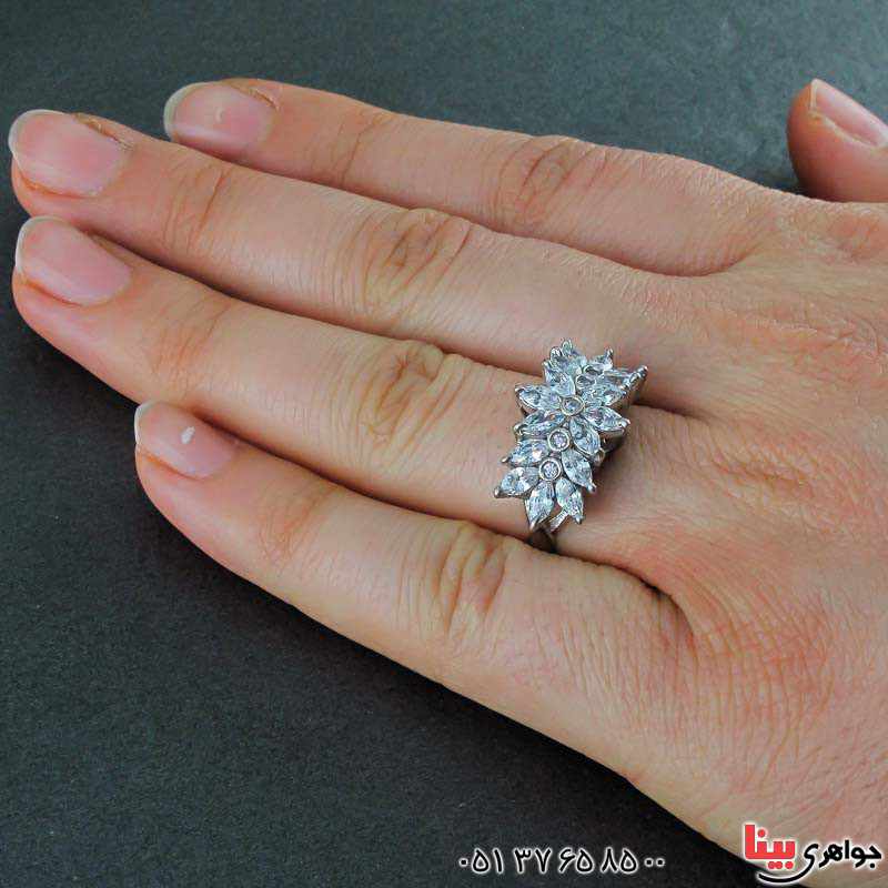 انگشتر نقره رودیوم زنانه بسیار زیبا _کد:21529
