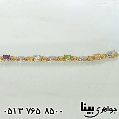 دستبند چند جواهر طرح ایکس زنانه