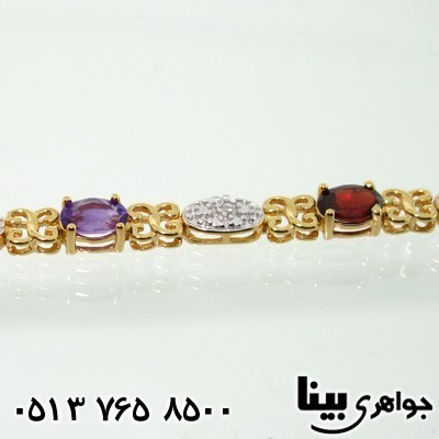 دستبند چند جواهر طرح ایکس زنانه