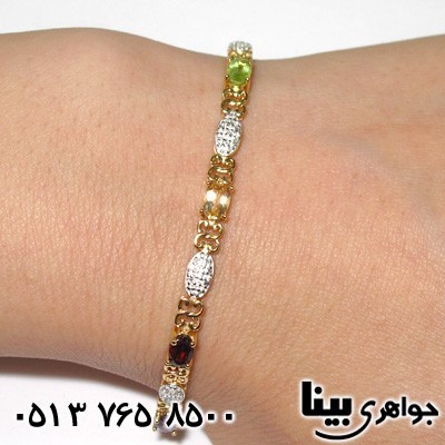 دستبند چند جواهر طرح ایکس زنانه
