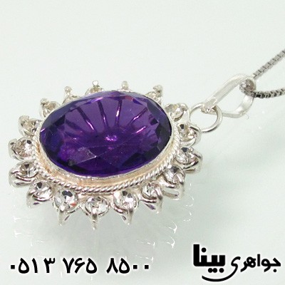 گردنبند آمتیست دورجواهر سنتی زنانه