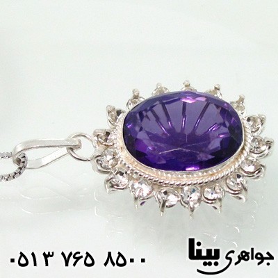 گردنبند آمتیست دورجواهر سنتی زنانه