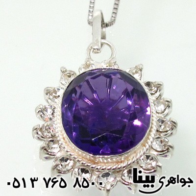 گردنبند آمتیست دورجواهر سنتی زنانه
