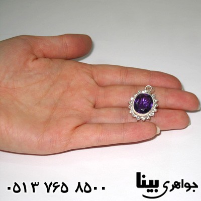گردنبند آمتیست دورجواهر سنتی زنانه