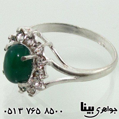 انگشتر عقیق سبز شکوفه