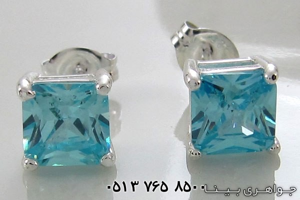 گوشواره آکوآمارین مربع
