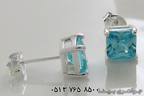گوشواره آکوآمارین مربع