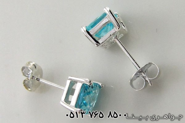 گوشواره آکوآمارین مربع