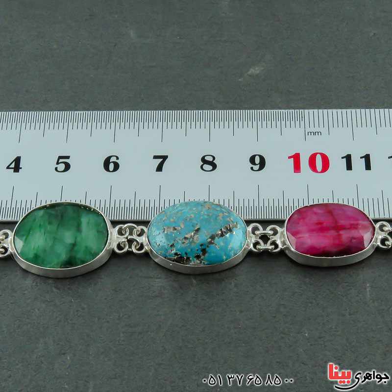 دستبند چند جواهر سنگ درمانی مدل سلجوقی _کد:21715
