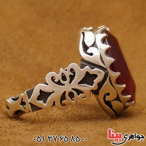 انگشتر یاقوت سرخ دور الماس مردانه بسیار عالی _کد:21749