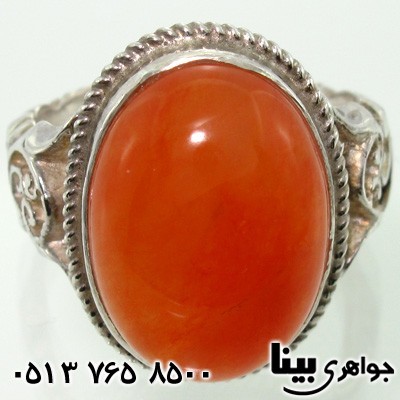 انگشتر عقیق یمنی مردانه طرح پیچ