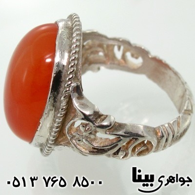 انگشتر عقیق یمنی مردانه طرح پیچ