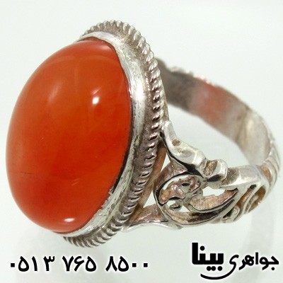 انگشتر عقیق یمنی مردانه طرح پیچ
