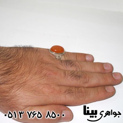 انگشتر عقیق یمنی مردانه طرح پیچ