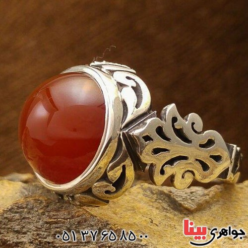انگشتر عقیق یمنی دور الماس مردانه بسیار عالی _کد:21799