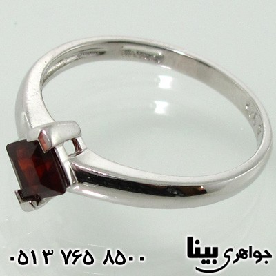 انگشتر یاقوت گارنت شفاف لوزی