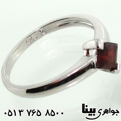 انگشتر یاقوت گارنت شفاف لوزی