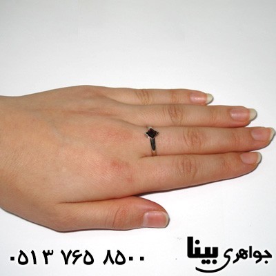 انگشتر یاقوت گارنت شفاف لوزی