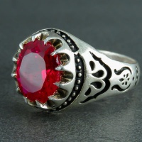 انگشتر یاقوت سرخ مردانه بسیار زیبا 