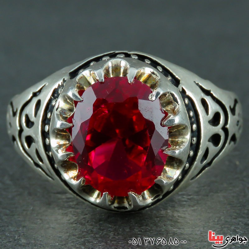 انگشتر یاقوت سرخ مردانه بسیار زیبا _کد:21905