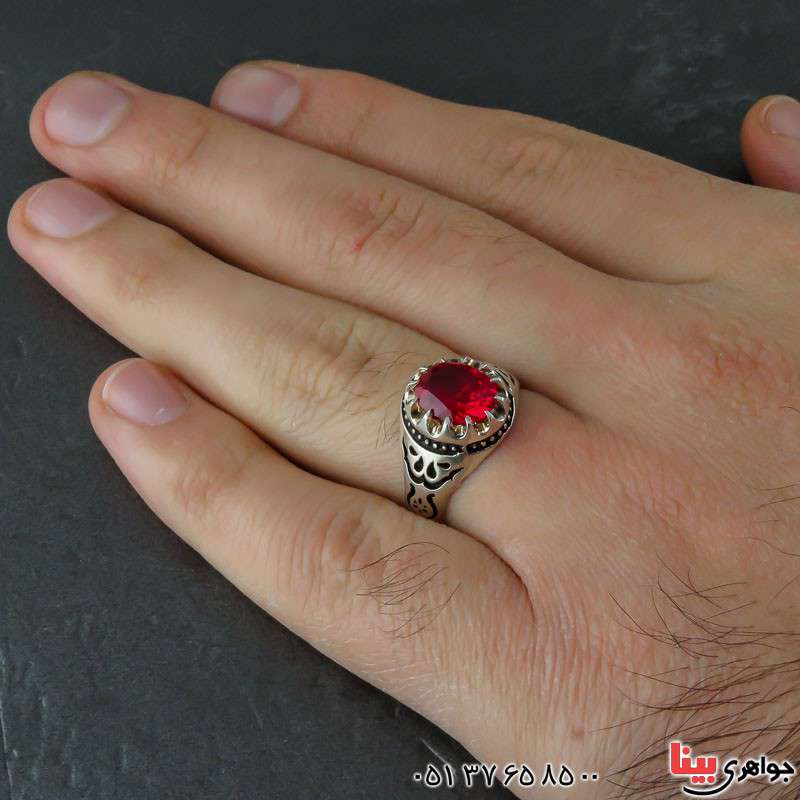 انگشتر یاقوت سرخ مردانه بسیار زیبا _کد:21905