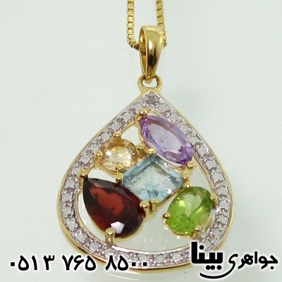 گردنبند چند جواهر زنانه اشکی سایز درشت