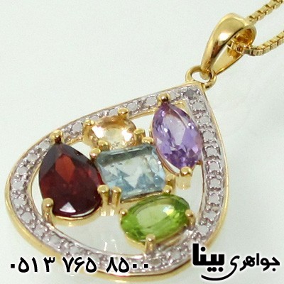گردنبند چند جواهر زنانه اشکی سایز درشت