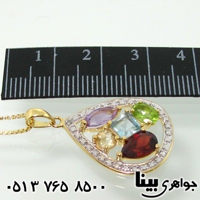 گردنبند چند جواهر زنانه اشکی سایز درشت