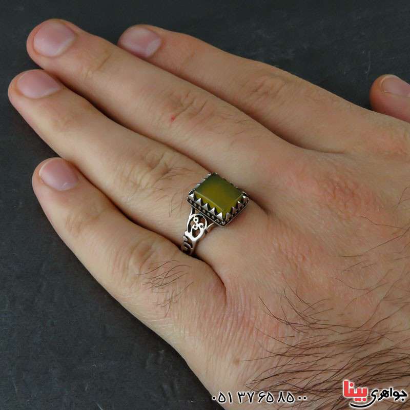 انگشتر عقیق زرد مردانه  زیبا _کد:21922