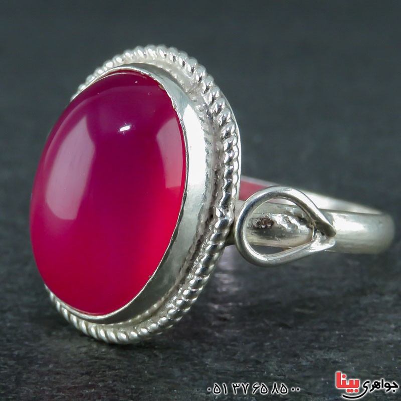 انگشتر جید صورتی شیک و خاص _کد:21936