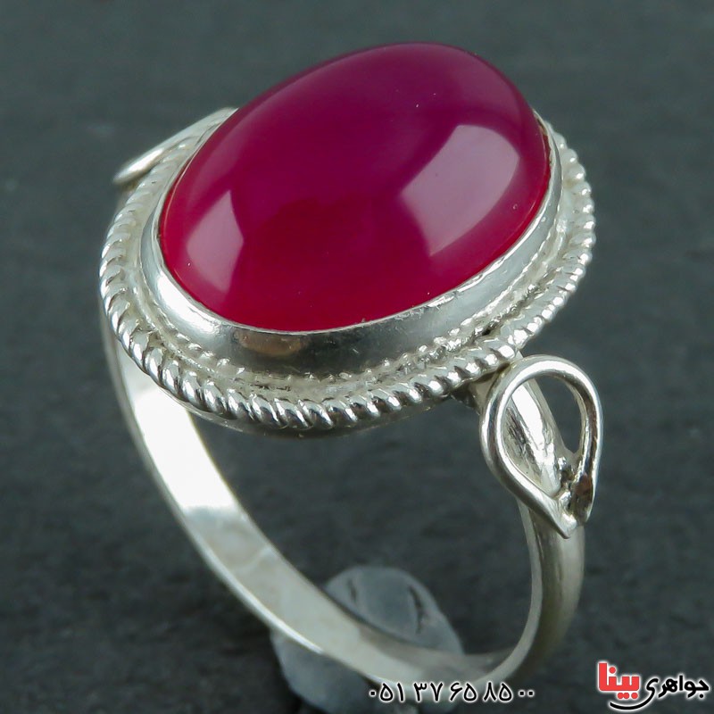 انگشتر جید صورتی شیک و خاص _کد:21936