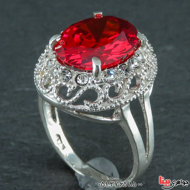 انگشتر یاقوت سرخ  خوشرنگ زنانه بسیار زیبا _کد:21957