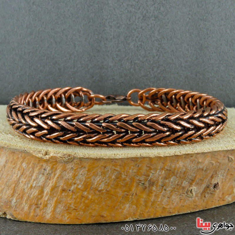 دستبند مسی طرح بافت فوق العده زیبا _کد:21974