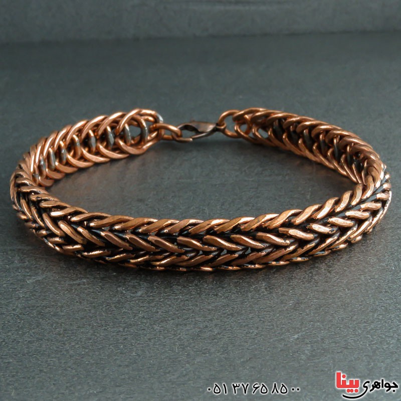 دستبند مسی طرح بافت فوق العده زیبا _کد:21974