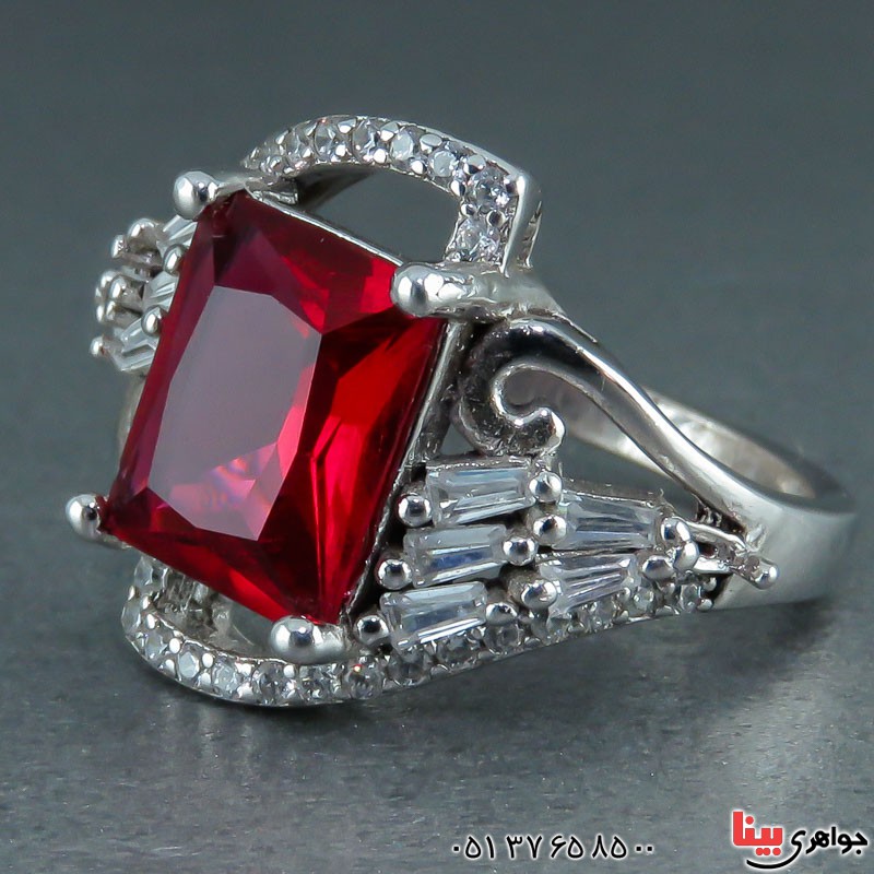 انگشتر یاقوت سرخ رودیوم زنانه خاص و فوق العاده _کد:22057