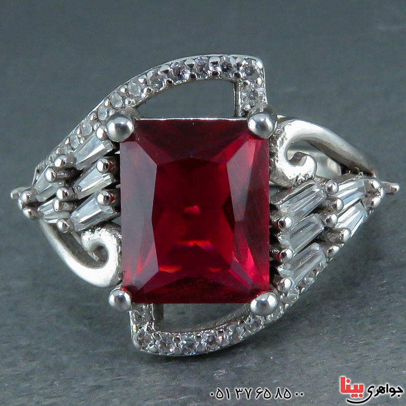 انگشتر یاقوت سرخ رودیوم زنانه خاص و فوق العاده _کد:22057