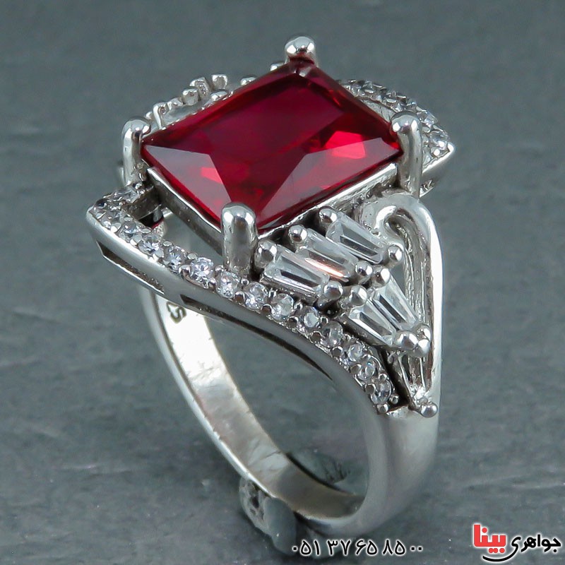 انگشتر یاقوت سرخ رودیوم زنانه خاص و فوق العاده _کد:22057