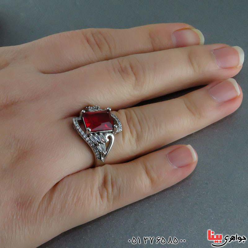 انگشتر یاقوت سرخ رودیوم زنانه خاص و فوق العاده _کد:22057