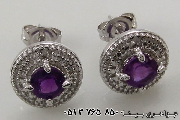 گوشواره آمتیست دایره