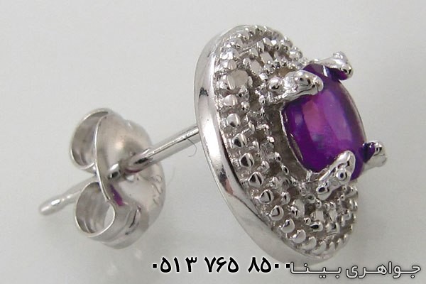 گوشواره آمتیست دایره
